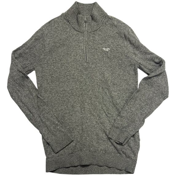 Hollister Other - HOLLISTER Quarter Zip Men’s Gray Sweater XS Knit Classic Logo